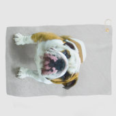 Serviette De Golf Bulldog Painting - Cute Original Dog Art (Horizontal)