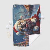Serviette De Golf Bulldog Roller Dessous de verre Noël (En situation)