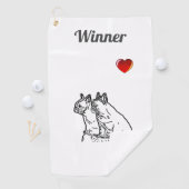 Serviette De Golf Bulldogs français (En situation)