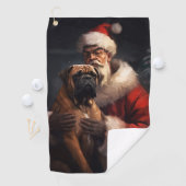 Serviette De Golf Bullmastiff avec Noël Festif du Père Noël (En situation)
