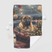 Serviette De Golf Bullmastiff Noël Festive Voyage (En situation)