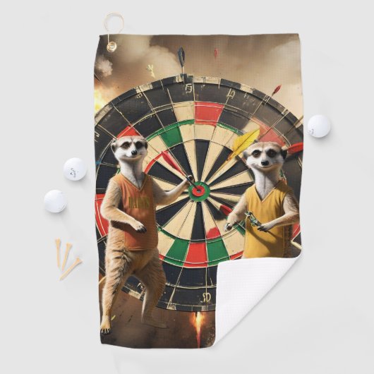 Serviette De Golf Bullseye Burrow : Meerkat Dart League, (En situation)