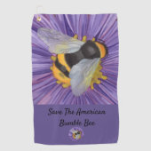 Serviette De Golf Bumble Bee Don Pour Son Aquarelle Originale (Devant)