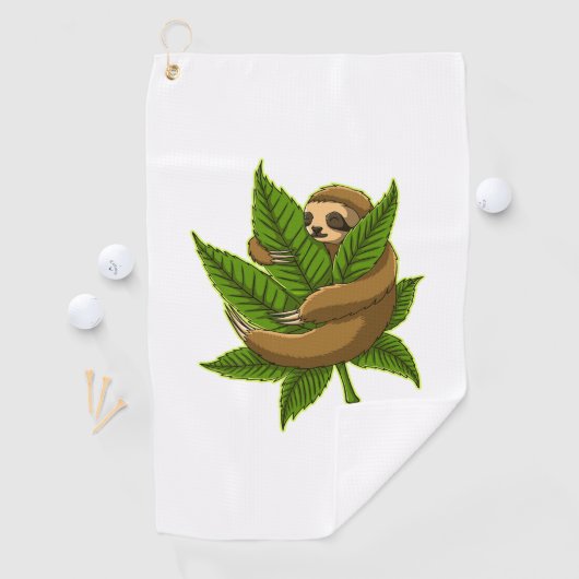 Serviette De Golf Bun Weed Sloth (En situation)