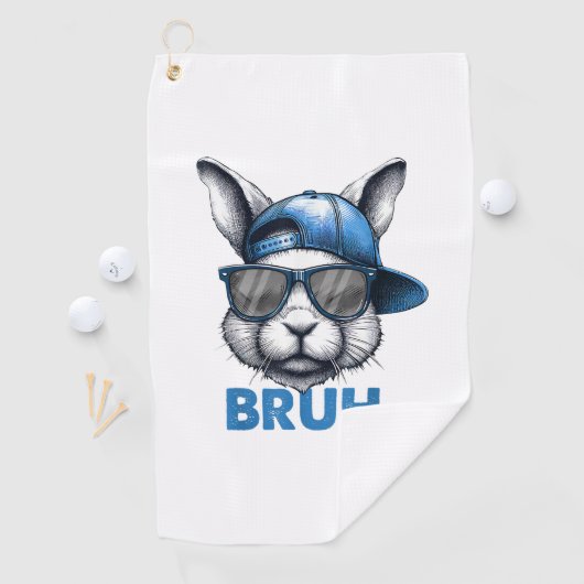 Serviette De Golf Bunny Face Bruh Mème Drôle Dire Bro Salutation Eas (En situation)