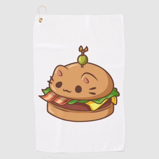 Serviette De Golf Burger de chat 2 (Devant)