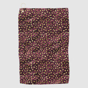 Serviette De Golf Burgundy et Gold Leopard Series Design 1