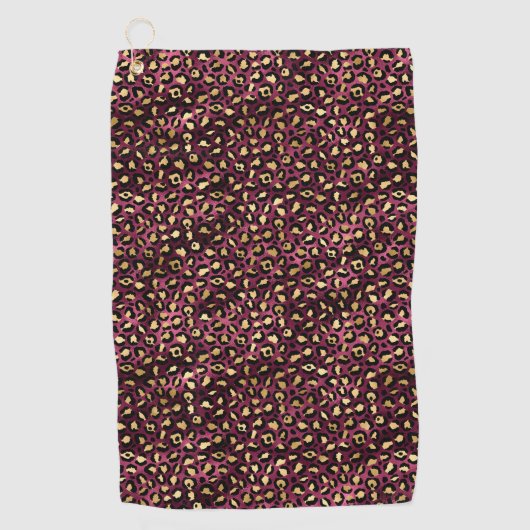 Serviette De Golf Burgundy et Gold Leopard Series Design 1 (Devant)