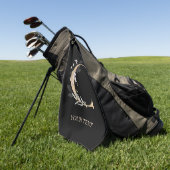 Serviette De Golf C Monogramme Floral Personnalisé (Vert)