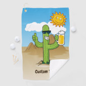 Serviette De Golf Cactus avec bière (En situation)