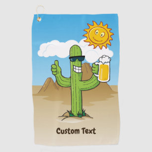 Serviette De Golf Cactus avec bière