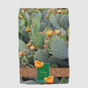 Serviette De Golf Cactus du Sud-Ouest Monogramme Conception / Fleurs