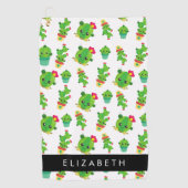 Serviette De Golf Cactus mignons, Cactus Motif, Succulent, Votre Nom (Devant)