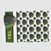 Serviette de golf Cactus - Monogramme personnalisé (Horizontal)