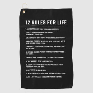 Serviette De Golf Cadeau Anniversaire 12 Règles pour la vie