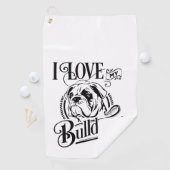 Serviette De Golf Cadeau Bulldog (En situation)