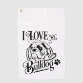 Serviette De Golf Cadeau Bulldog (Devant)