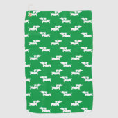 Serviette De Golf Cadeau de golf Dachshund Vert (Devant)