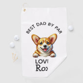 Serviette De Golf Cadeau de la Fête du Père Corgi (En situation)