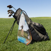 Serviette De Golf Cadeau de la journée du meilleur père (Vert)