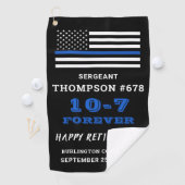 Serviette De Golf Cadeau de retraite de l'agent de police Ligne bleu (En situation)