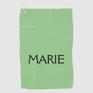 SERVIETTE DE GOLF CADEAU DE TEXTE AJOUTEZ VOTRE NOM VERT MINIMAL SIM