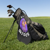 Serviette De Golf Cadeau Halloween | Sorcière de base (Vert)