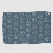 Serviette De Golf Cadeau Personnalisé bleu Golf Club Monogram (Horizontal)