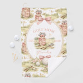 Serviette De Golf Cadeau personnalisé de golfeuse maman avec un nœud (En situation)