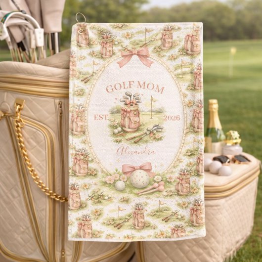 Serviette De Golf Cadeau personnalisé de golfeuse maman avec un nœud