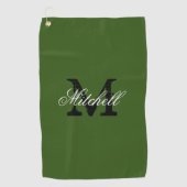 Serviette De Golf Cadeau personnalisé personnalisé monogramme vert s (Devant)
