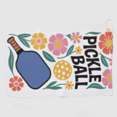 Serviette De Golf Cadeau Pickleball Flower Paddle (Horizontal)
