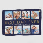 Serviette De Golf Cadeau pour Golf Papa | Collage photo de Best Dad  (Horizontal)