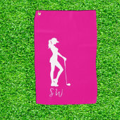 Serviette De Golf Cadeau réfléchi golfeur de dame rose