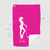 Serviette De Golf Cadeau réfléchi golfeur de dame rose (En situation)
