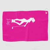 Serviette De Golf Cadeau réfléchi golfeur de dame rose (Horizontal)
