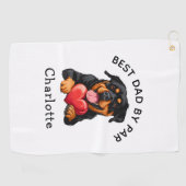 Serviette De Golf Cadeau Rottweiler (Horizontal)