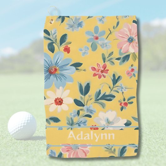 Serviette De Golf Cadeaux de fleurs rétro sur mesure pour les femmes