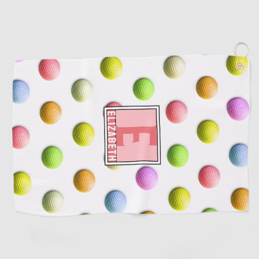 Serviette De Golf Cadeaux de golf Monogramme Dames (Horizontal)