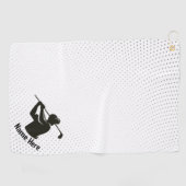 Serviette De Golf Cadeaux Hommes Personnalisés Golfer LOGO Noir & Bl (Horizontal)
