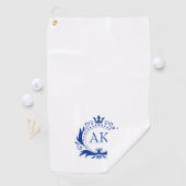 Serviette De Golf Cadre et Couronne de luxe bleu élégant (En situation)