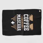 Serviette De Golf Café Art Café Et Mascara (Horizontal)