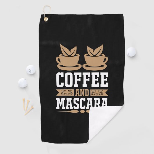 Serviette De Golf Café Art Café Et Mascara (En situation)