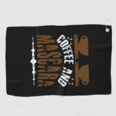 Serviette De Golf Café Art Café Et Mascara (Horizontal)
