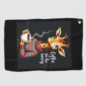 Serviette De Golf Café est pour Weary Funny Giraffe Lover café (Horizontal)