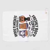 Serviette De Golf Café Halloween fraîchement dragué (Horizontal)