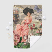 Serviette De Golf Café Lady Victorian Femme Rose Classy (En situation)