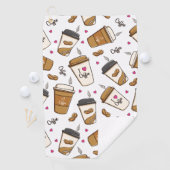 Serviette De Golf Cafés, Fèves de café, Amateur de café, Coeurs (En situation)