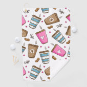 Serviette De Golf Cafés, Haricots, Coeurs, Amateur De Café (En situation)