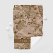 Serviette De Golf Cailloux du Camouflage du désert, Votre nom, Perso (En situation)